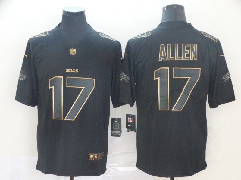 Men Buffalo Bills #17 Allen Nike Vapor Limited Black Golden NFL Jerseys->buffalo bills->NFL Jersey